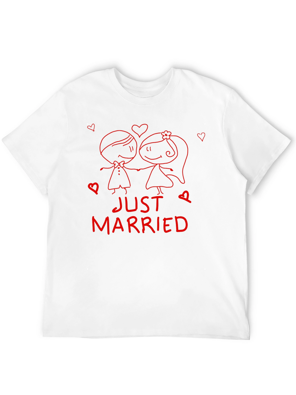 Just Married Couple Graphic Tee - Black