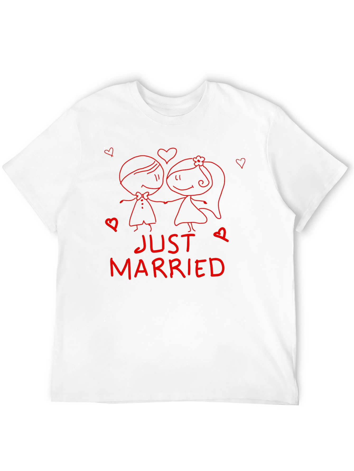 Just Married Couple Graphic Tee - Black