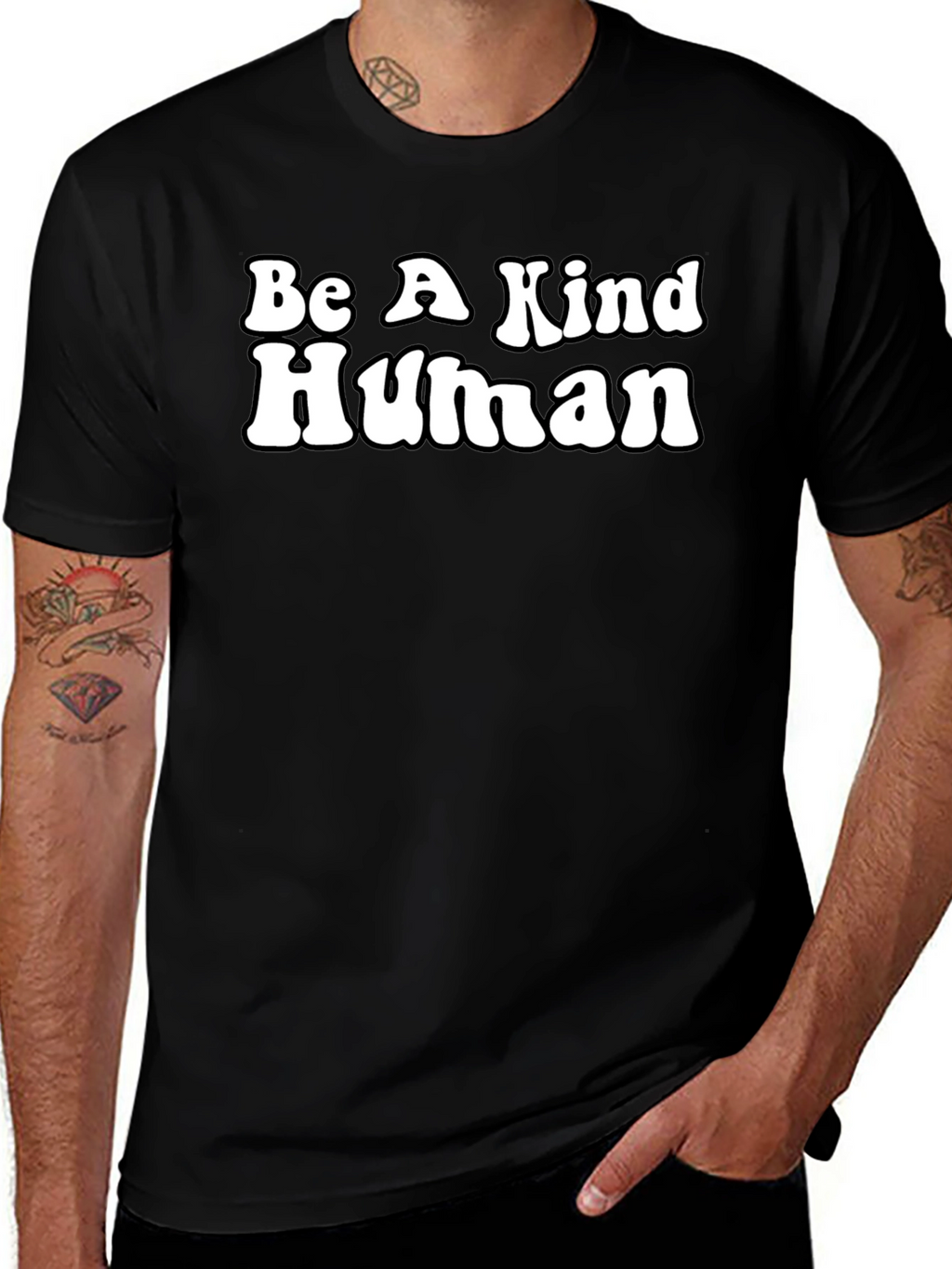 Be A Kind Human Graphic Tee - Black
