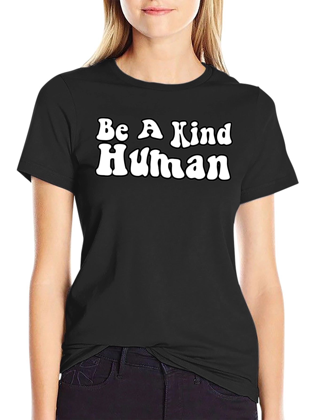 Be A Kind Human Graphic Tee - Black
