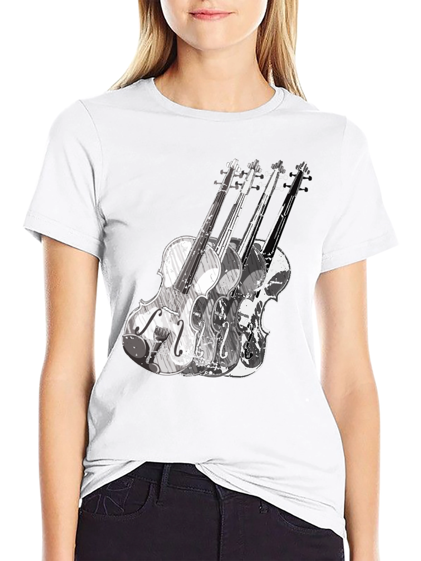 Violin Graphic Tee - Black Music T-Shirt