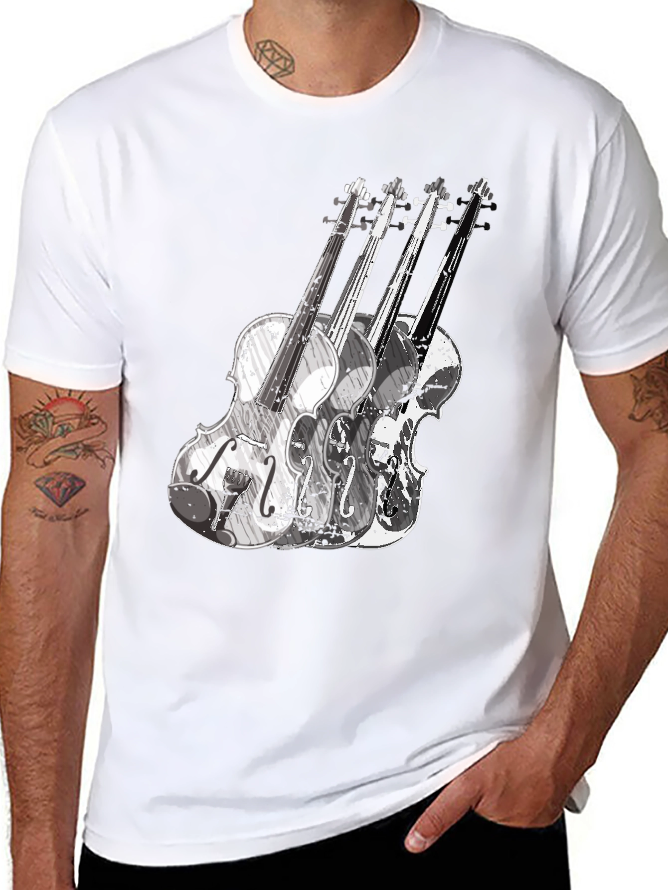 Violin Graphic Tee - Black Music T-Shirt
