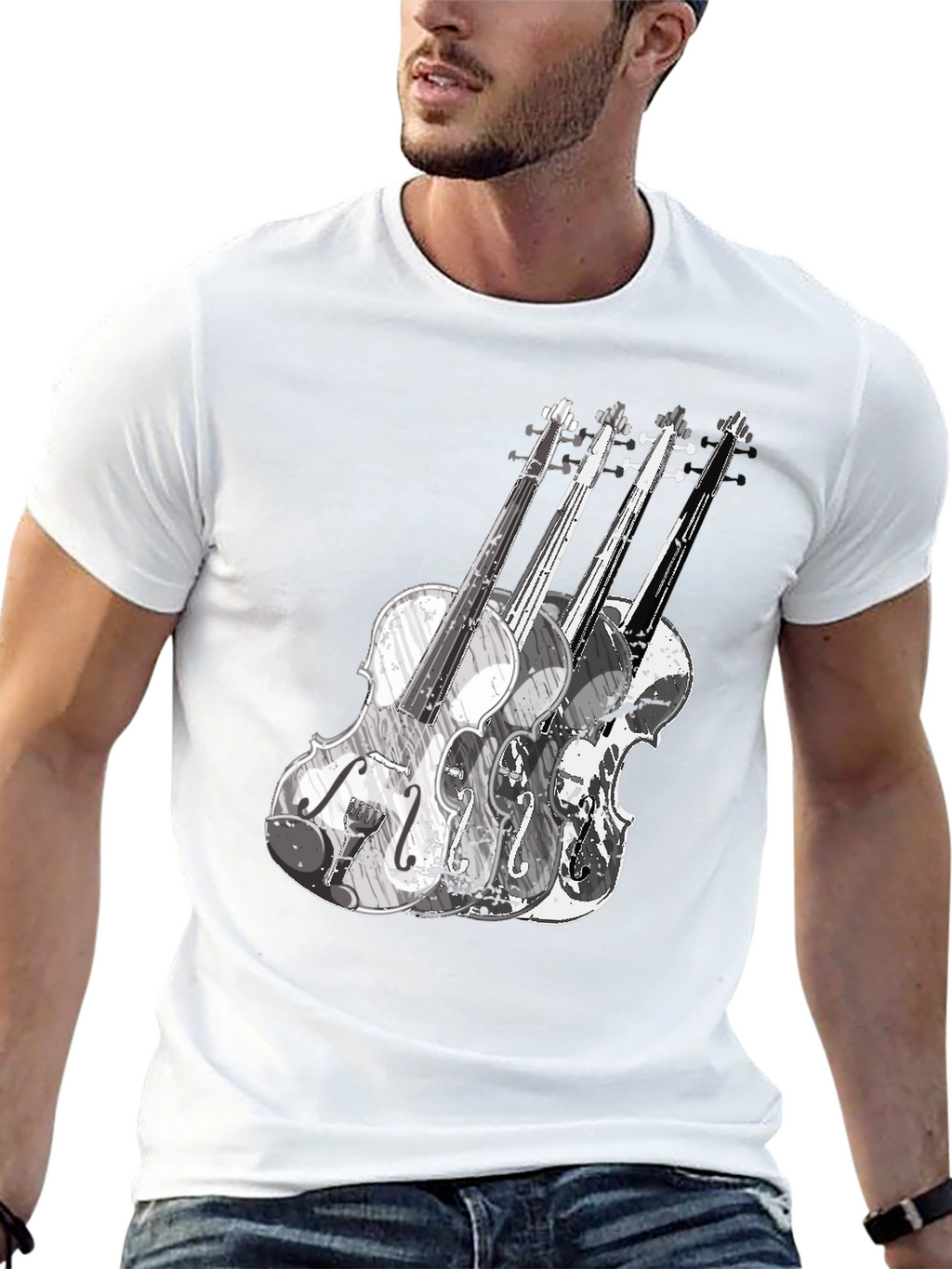 Violin Graphic Tee - Black Music T-Shirt