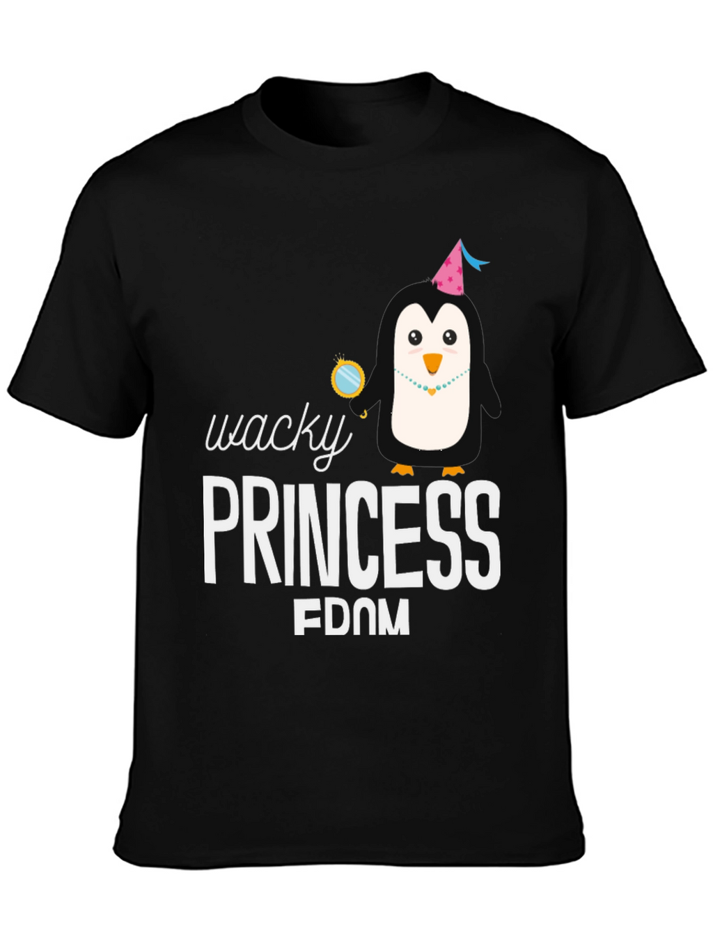 Wacky Princess Penguin T-Shirt - Black