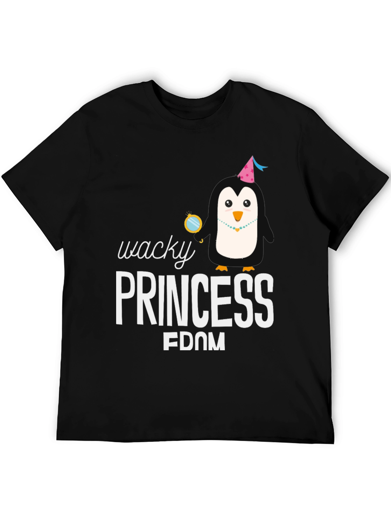 Wacky Princess Penguin T-Shirt - Black