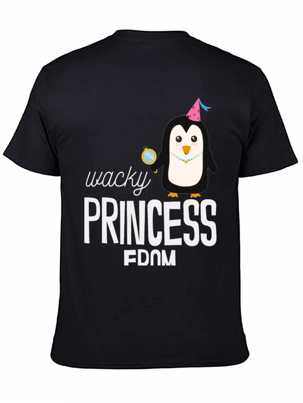 Wacky Princess Penguin T-Shirt - Black