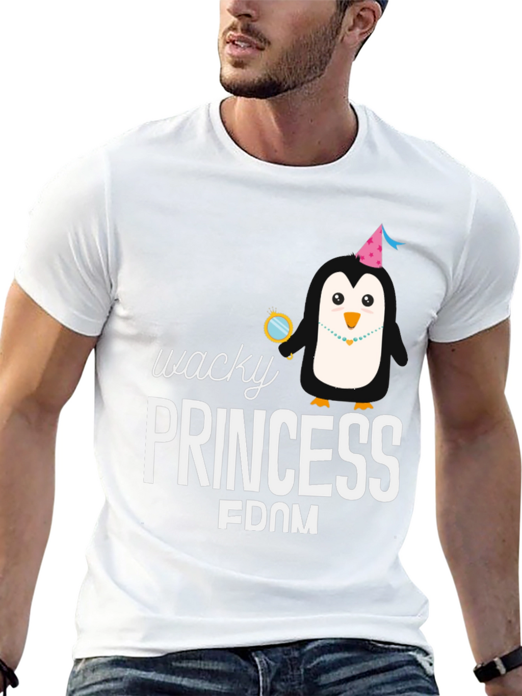 Wacky Princess Penguin T-Shirt - Black