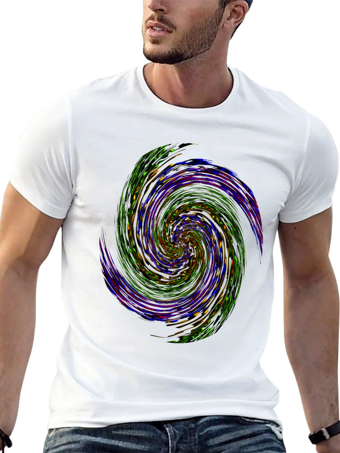 Vortex Graphic Tee - Abstract Swirl Design