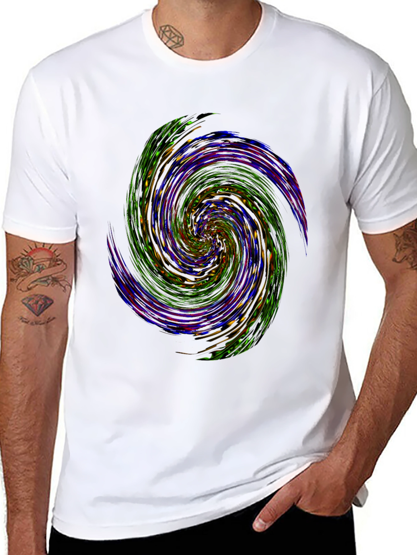 Vortex Graphic Tee - Abstract Swirl Design