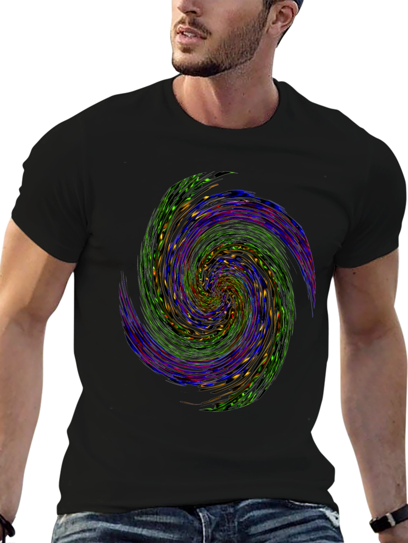 Vortex Graphic Tee - Abstract Swirl Design