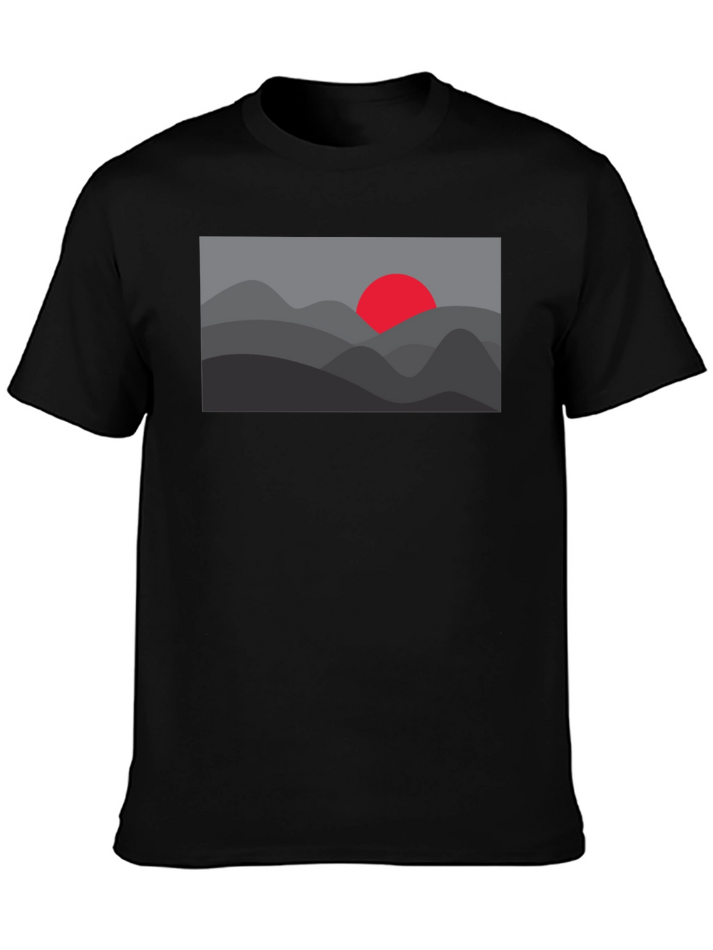 Sunset Mountain Graphic Tee - Black