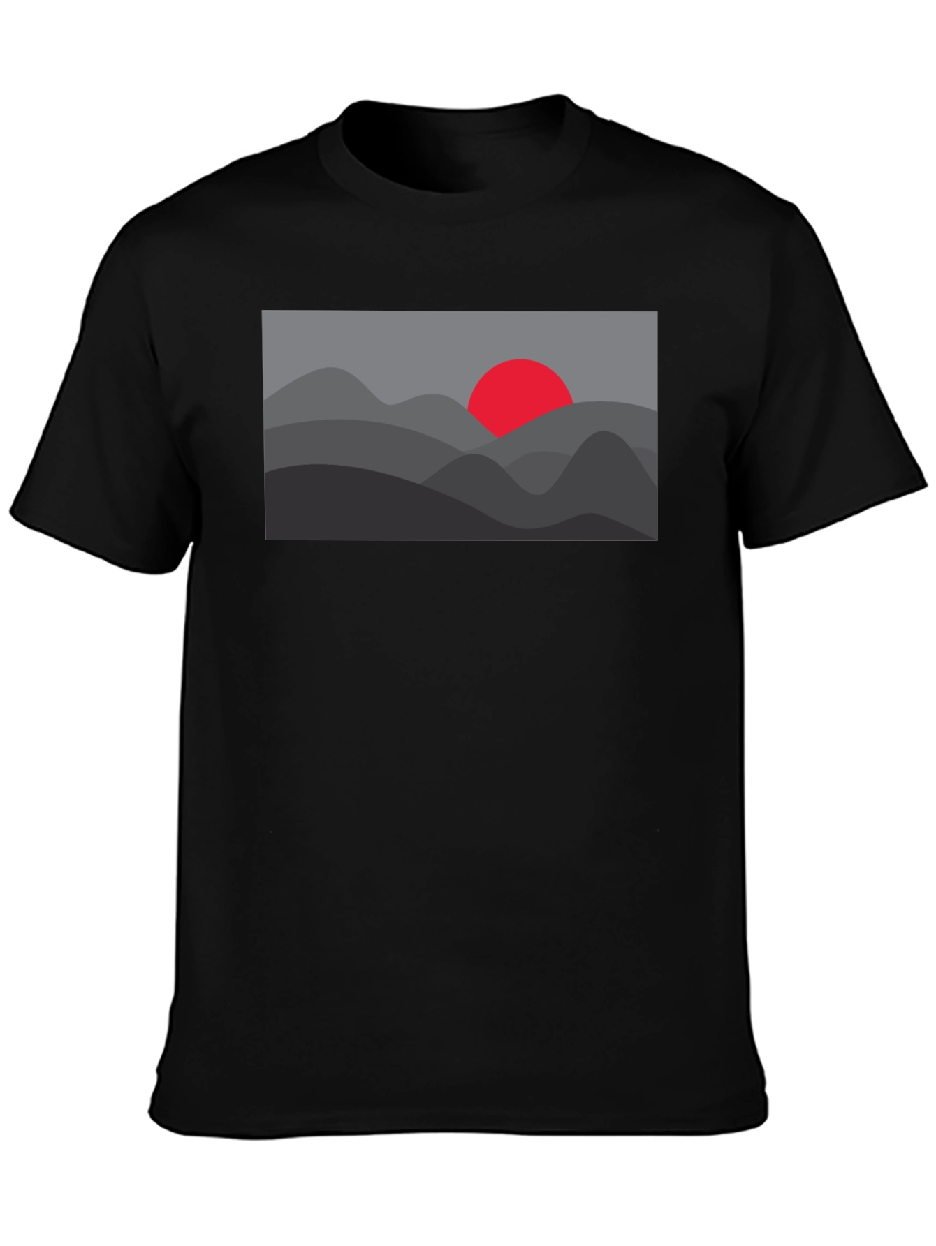 Sunset Mountain Graphic Tee - Black