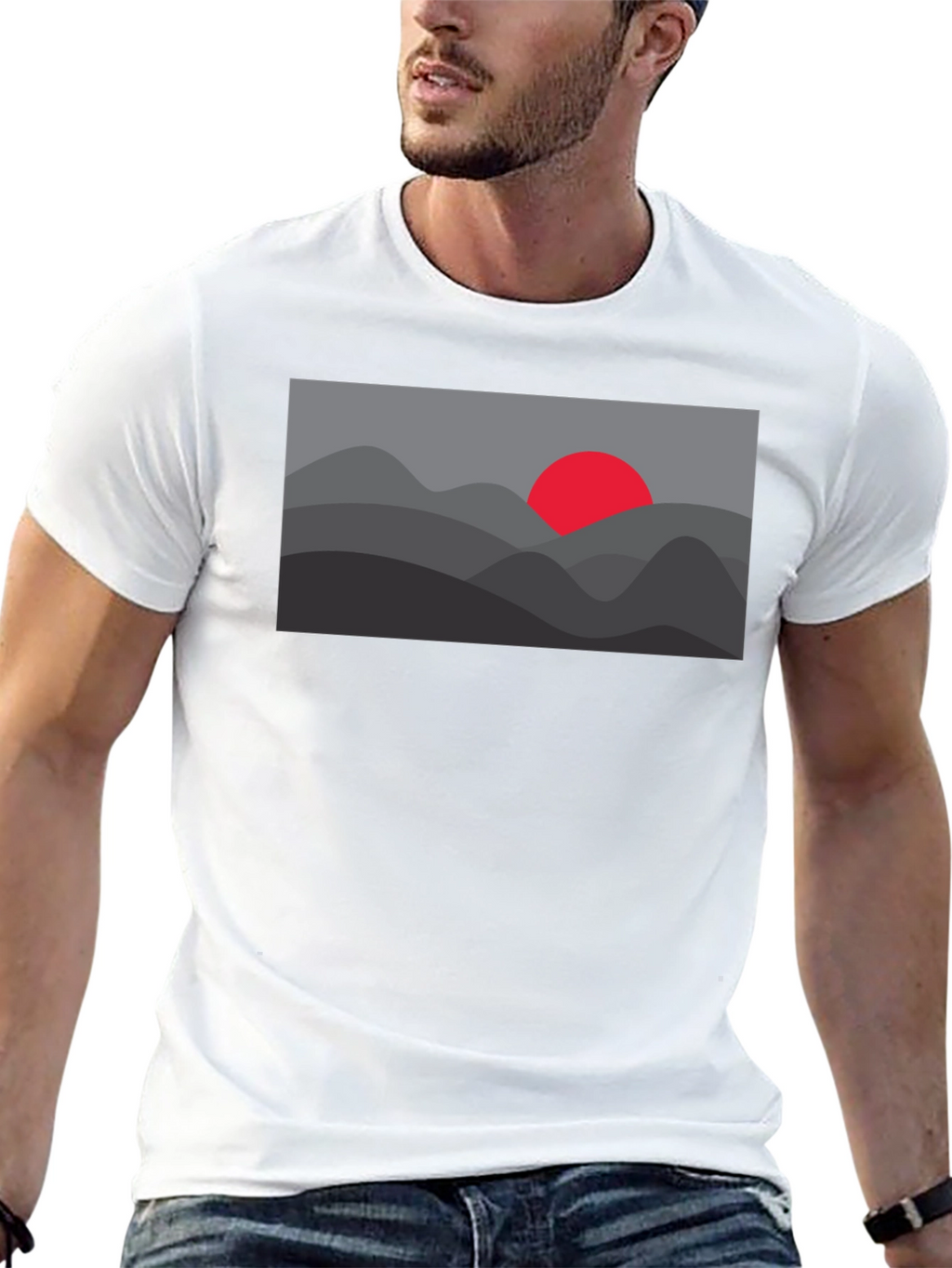 Sunset Mountain Graphic Tee - Black