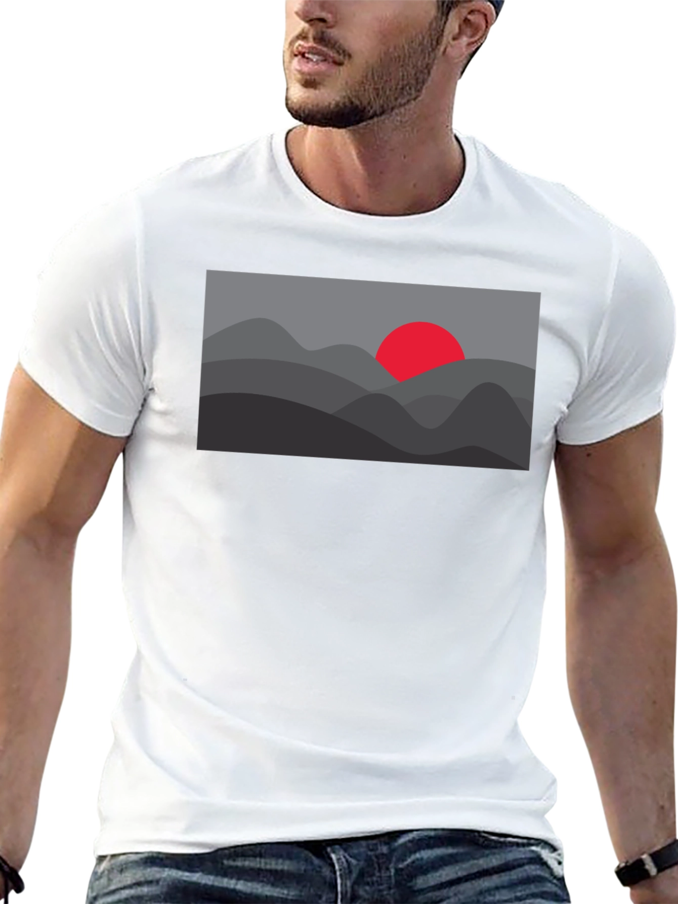 Sunset Mountain Graphic Tee - Black