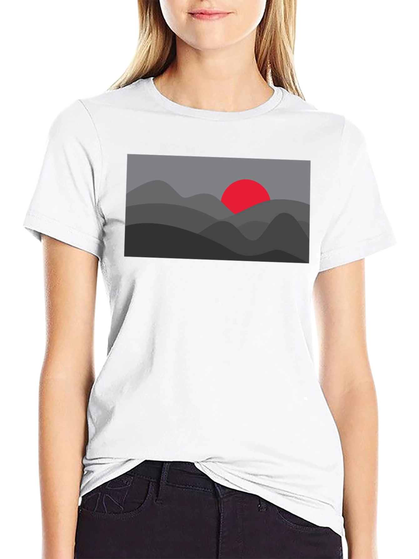 Sunset Mountain Graphic Tee - Black