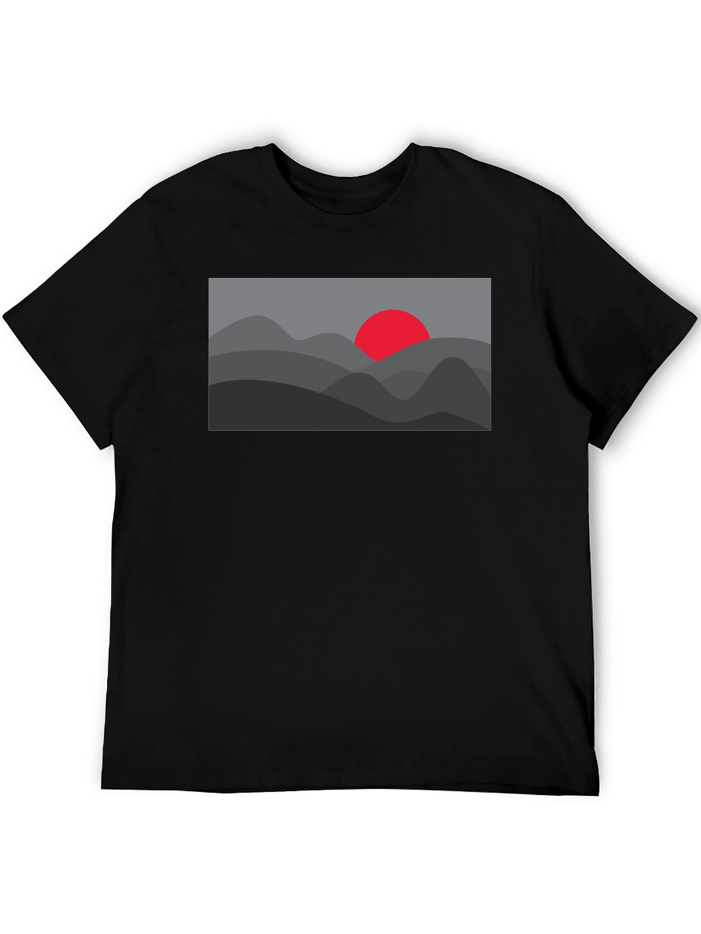 Sunset Mountain Graphic Tee - Black