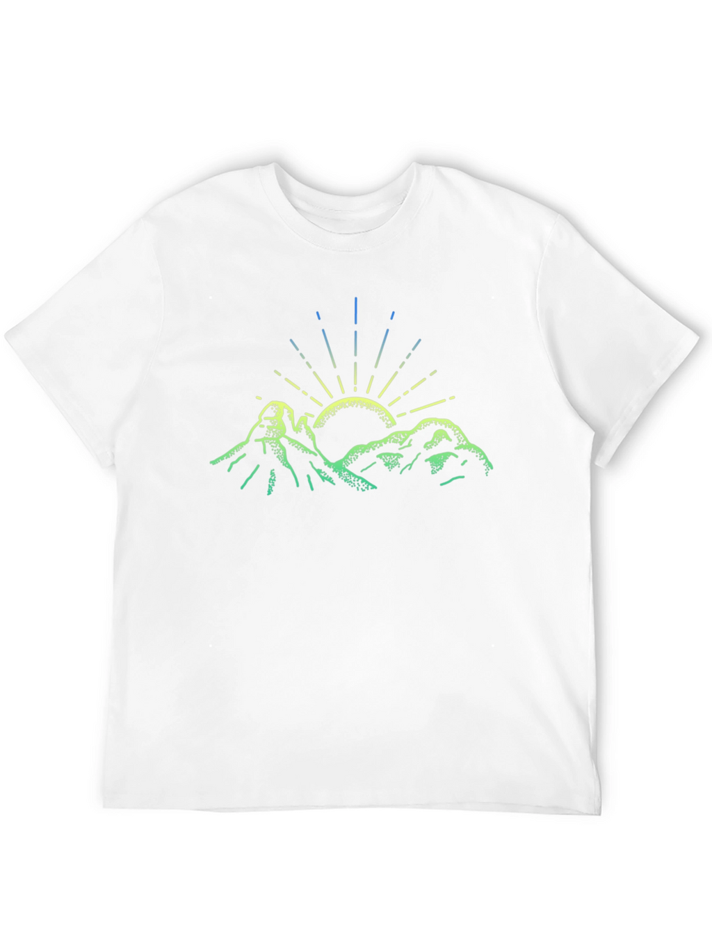 Mountain Sun Graphic Tee - Black Cotton T-Shirt