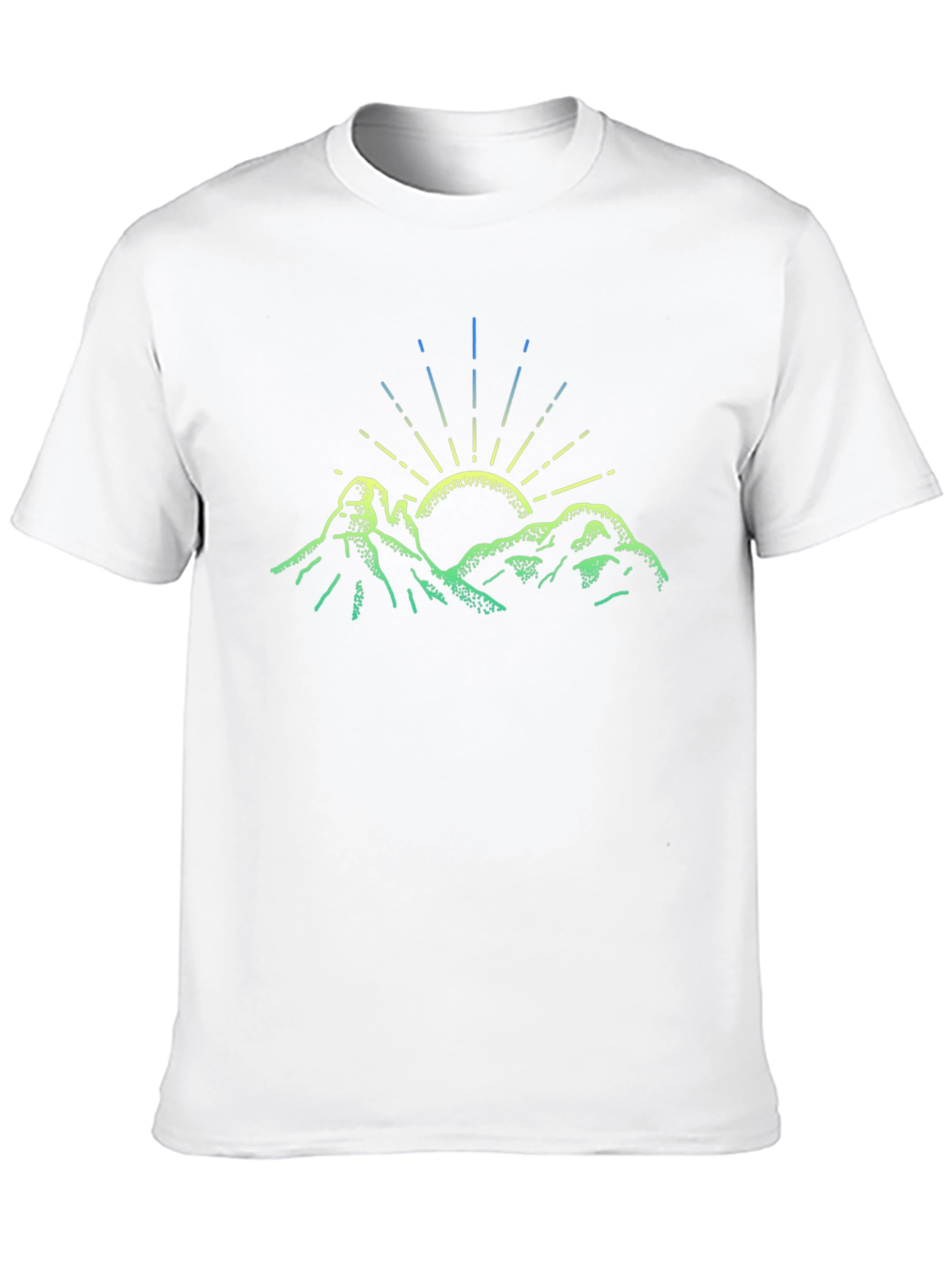 Mountain Sun Graphic Tee - Black Cotton T-Shirt