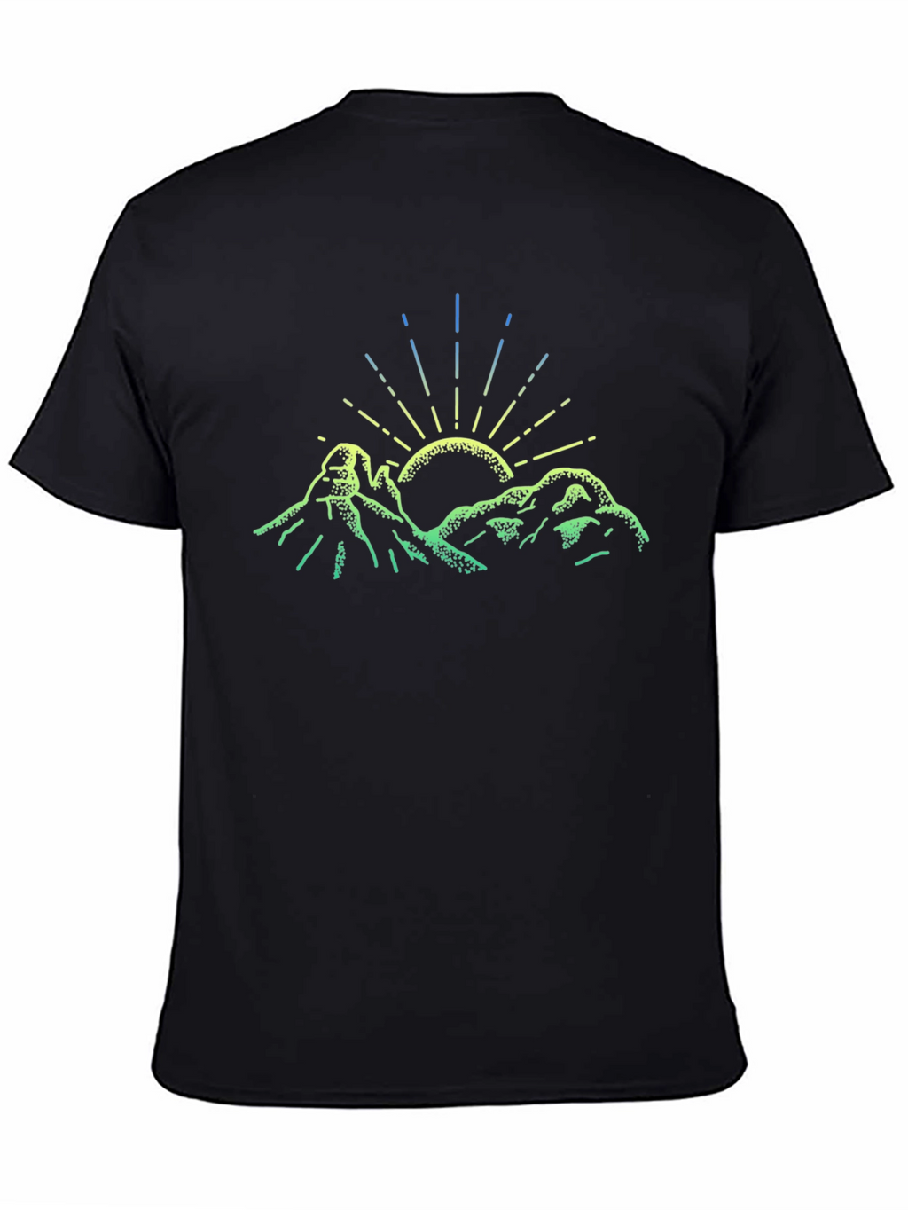 Mountain Sun Graphic Tee - Black Cotton T-Shirt