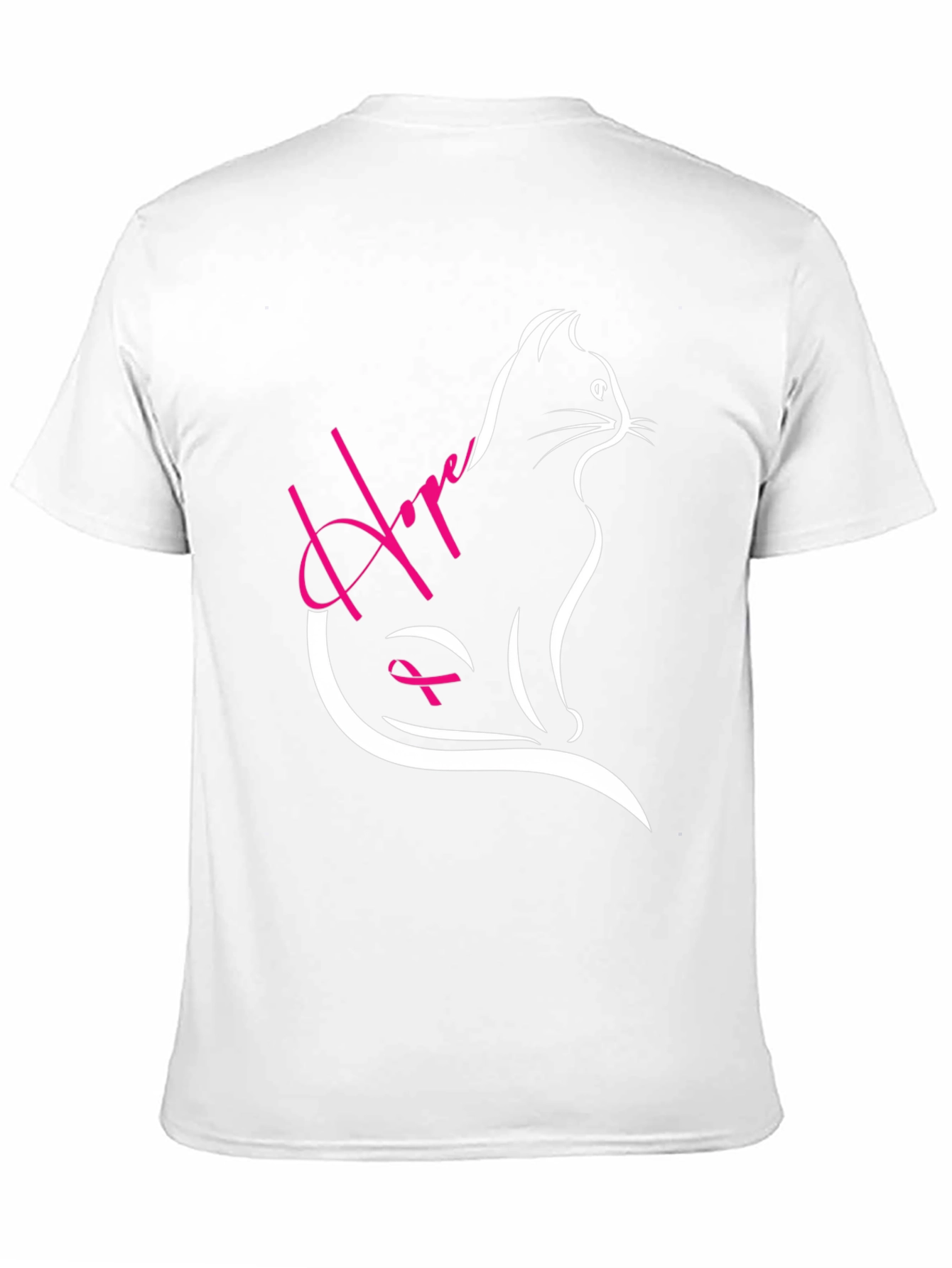Hope Cat T-Shirt - Breast Cancer Awareness Tee