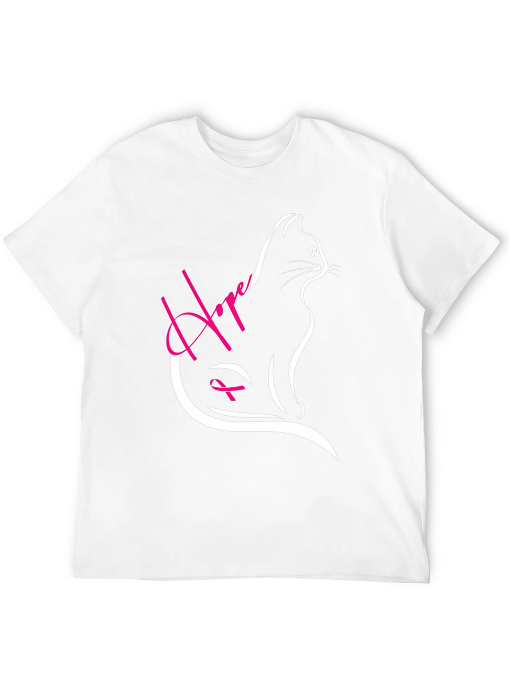 Hope Cat T-Shirt - Breast Cancer Awareness Tee
