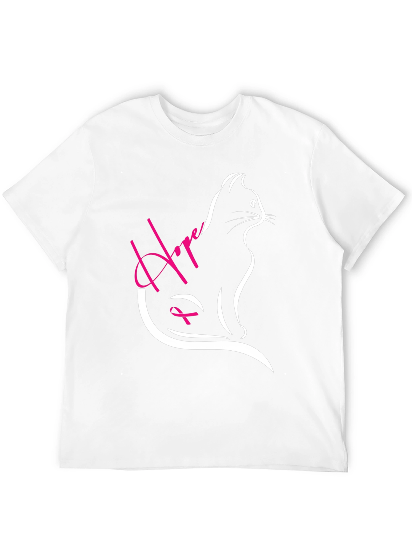 Hope Cat T-Shirt - Breast Cancer Awareness Tee