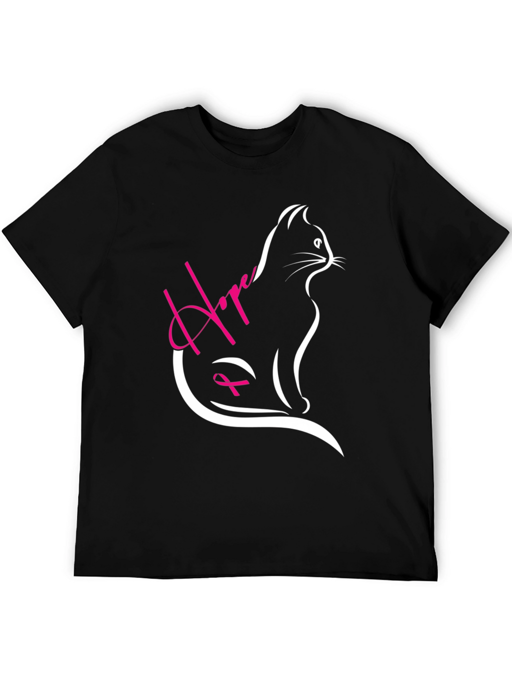 Hope Cat T-Shirt - Breast Cancer Awareness Tee