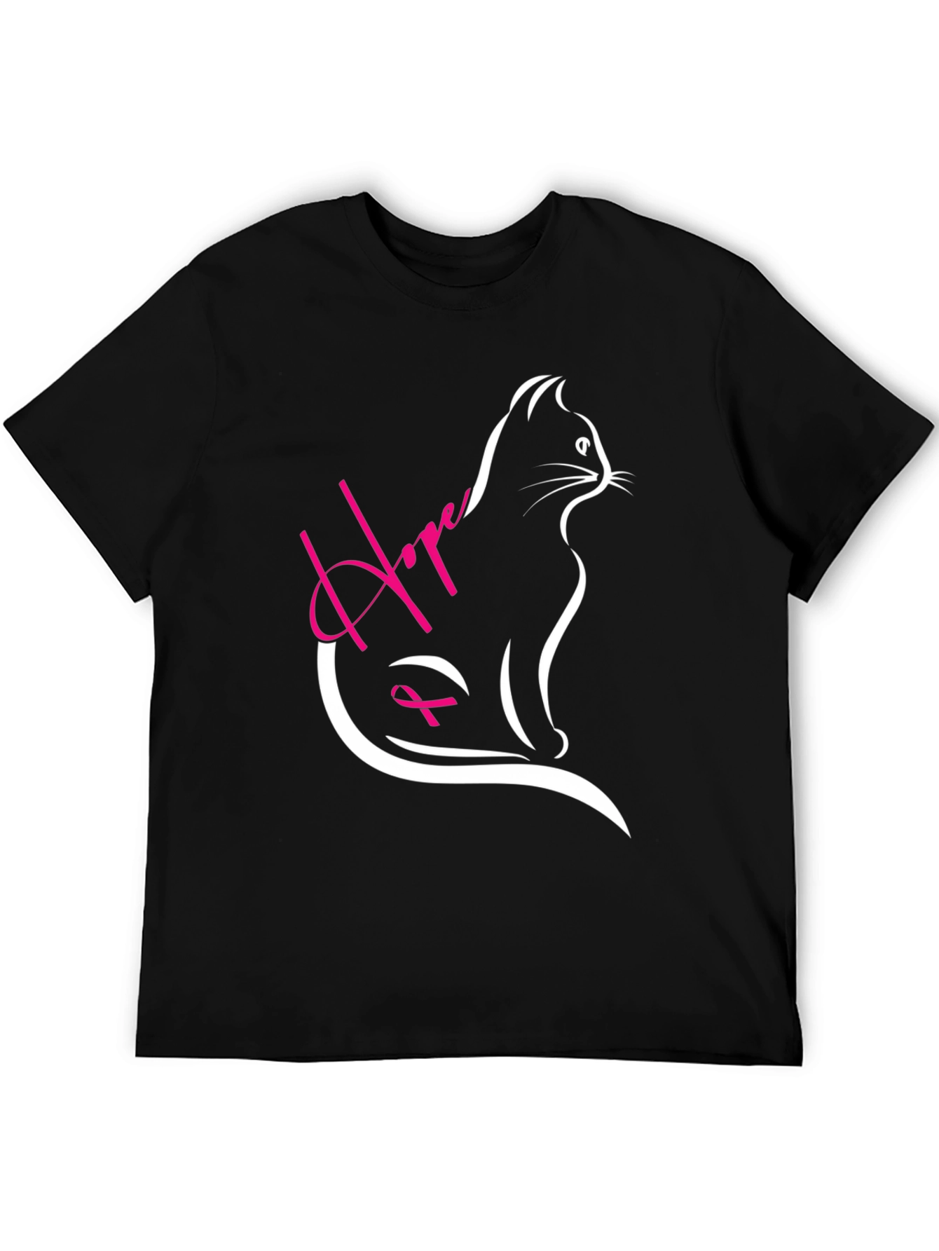 Hope Cat T-Shirt - Breast Cancer Awareness Tee