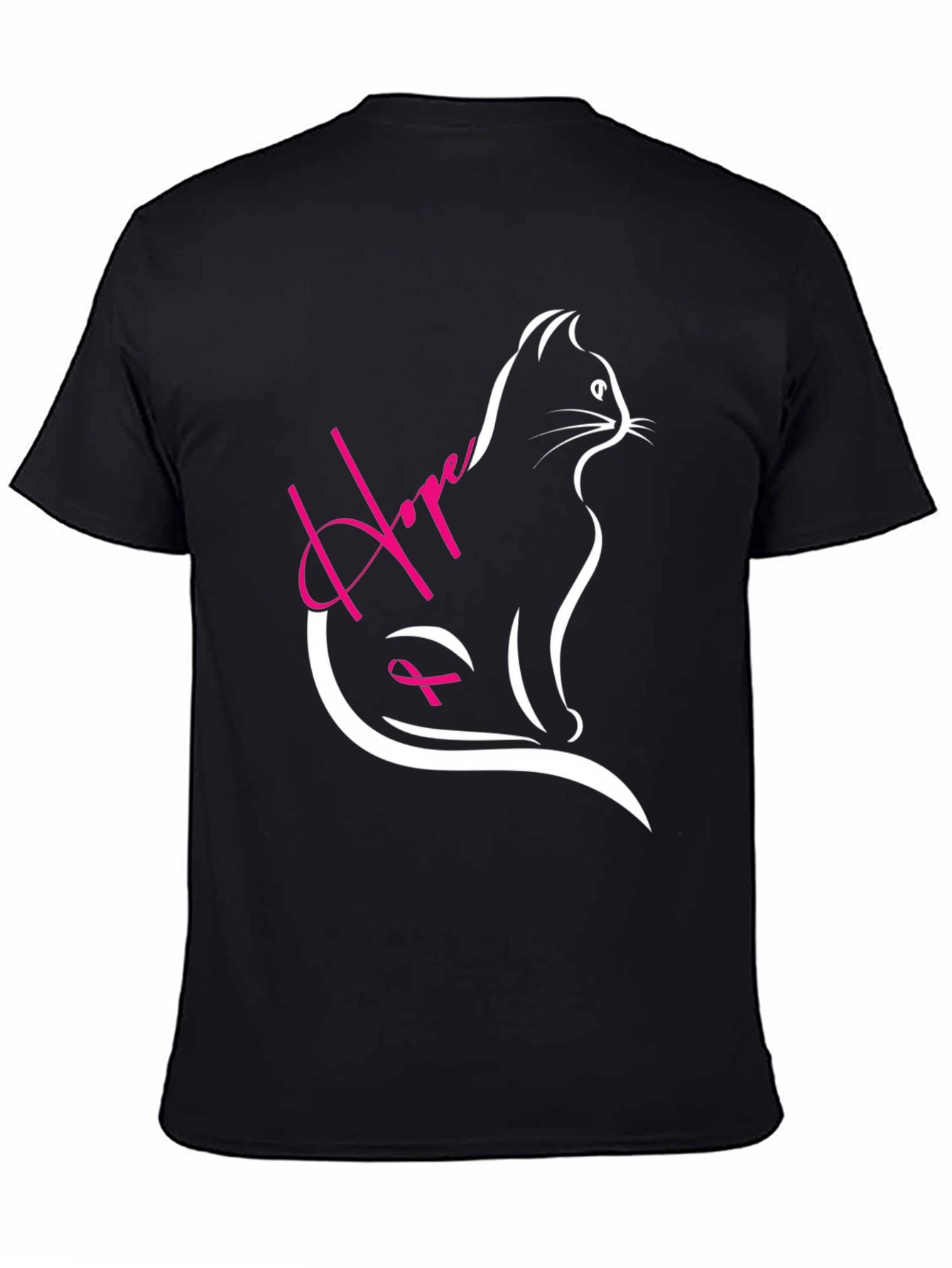 Hope Cat T-Shirt - Breast Cancer Awareness Tee