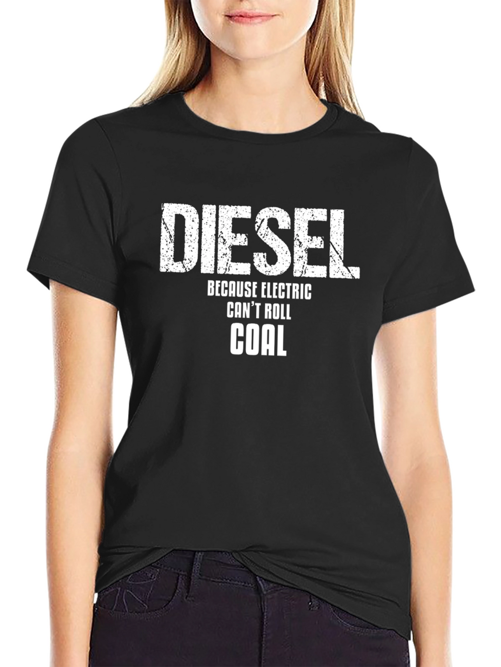 Diesel Because Electric Cant Roll Coal Black T-Shirt