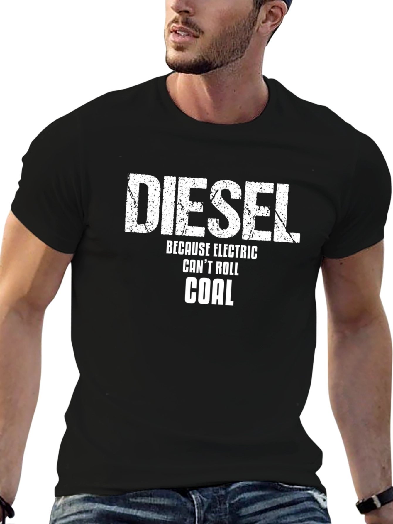 Diesel Because Electric Cant Roll Coal Black T-Shirt