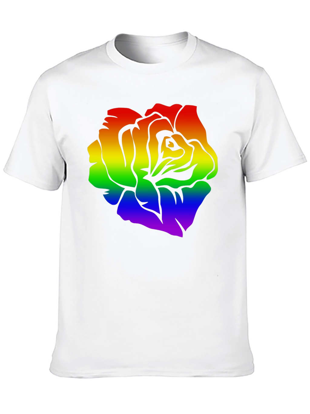 Rainbow Rose Graphic Black T-Shirt