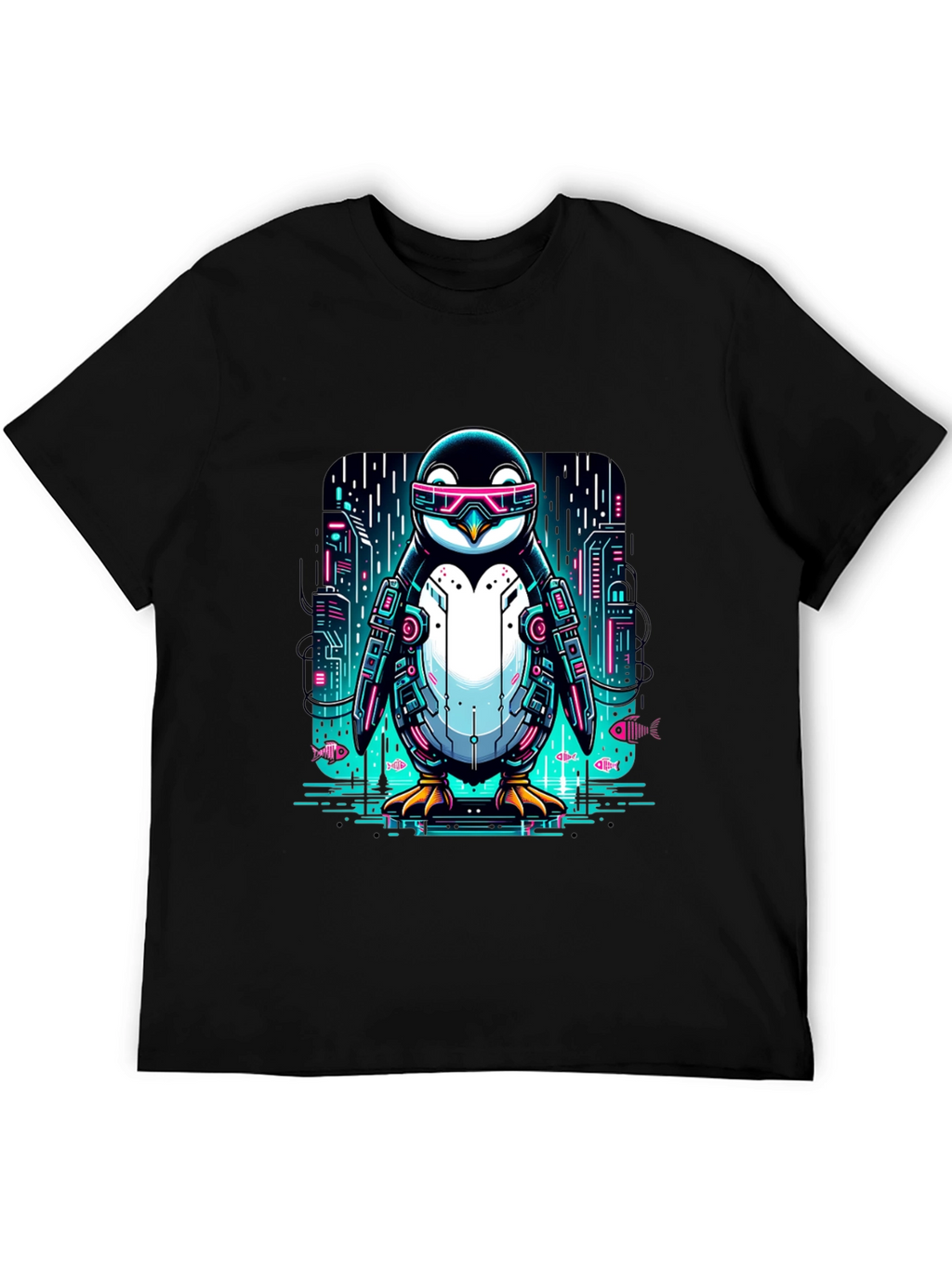 Cyber Penguin T-Shirt: Futuristic Style