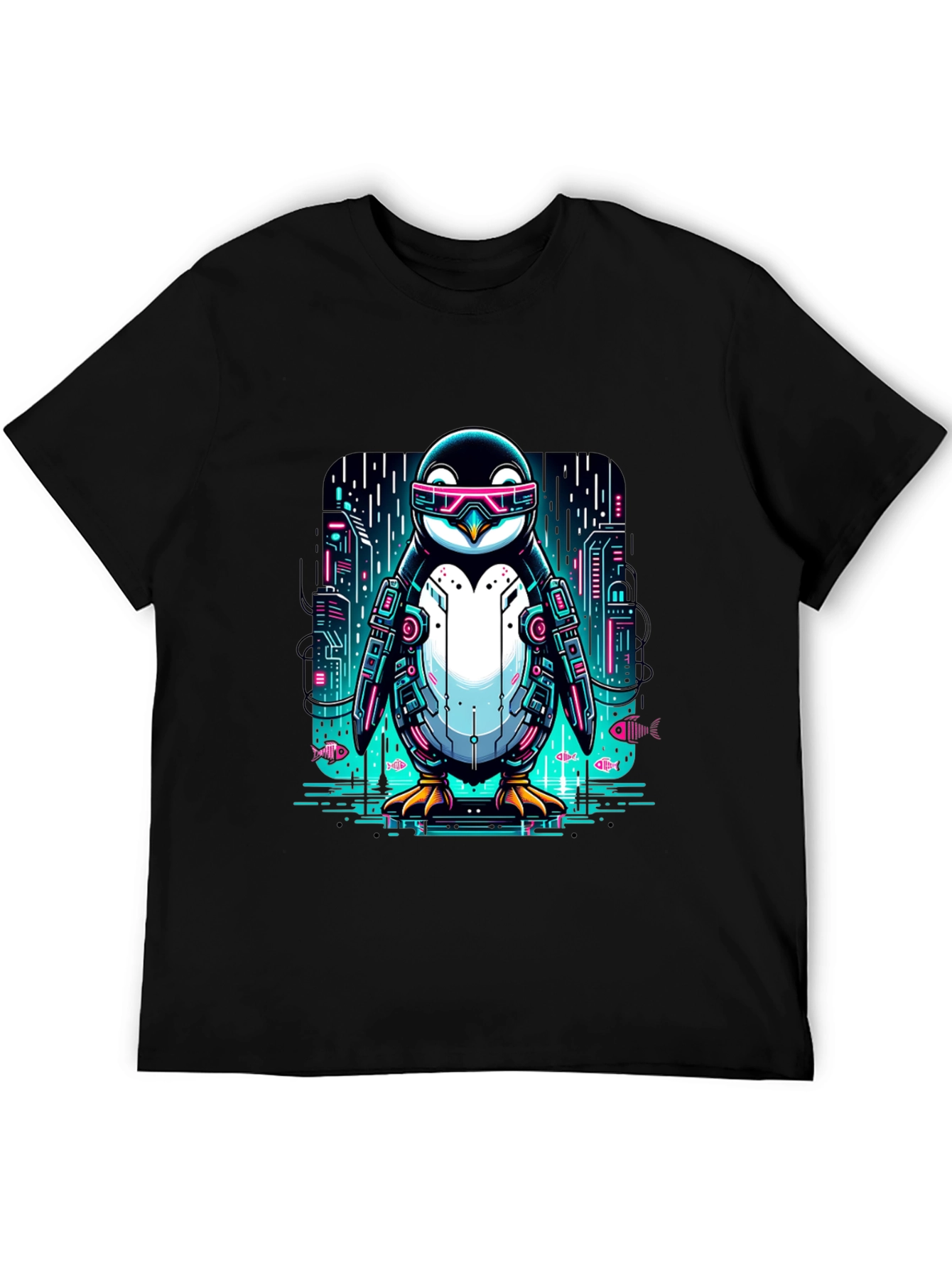 Cyber Penguin T-Shirt: Futuristic Style