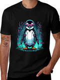 Cyber Penguin T-Shirt: Futuristic Style