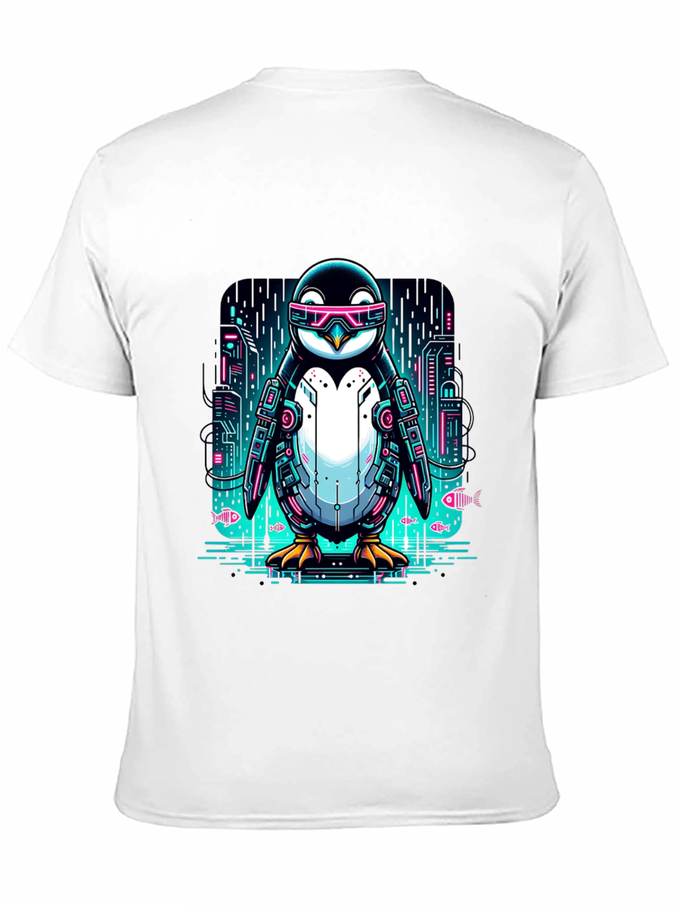 Cyber Penguin T-Shirt: Futuristic Style