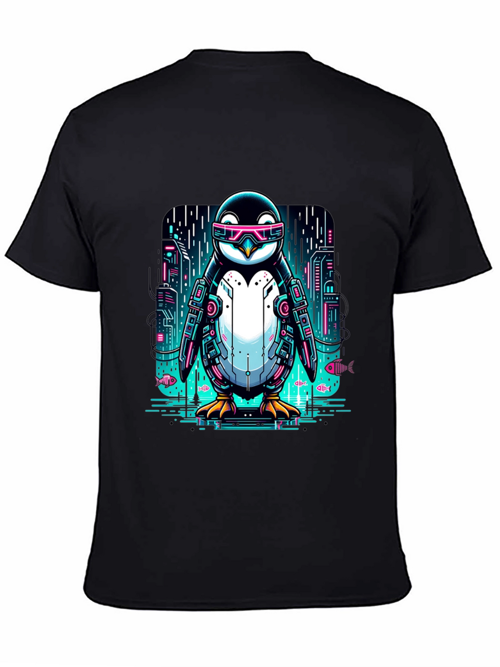 Cyber Penguin T-Shirt: Futuristic Style