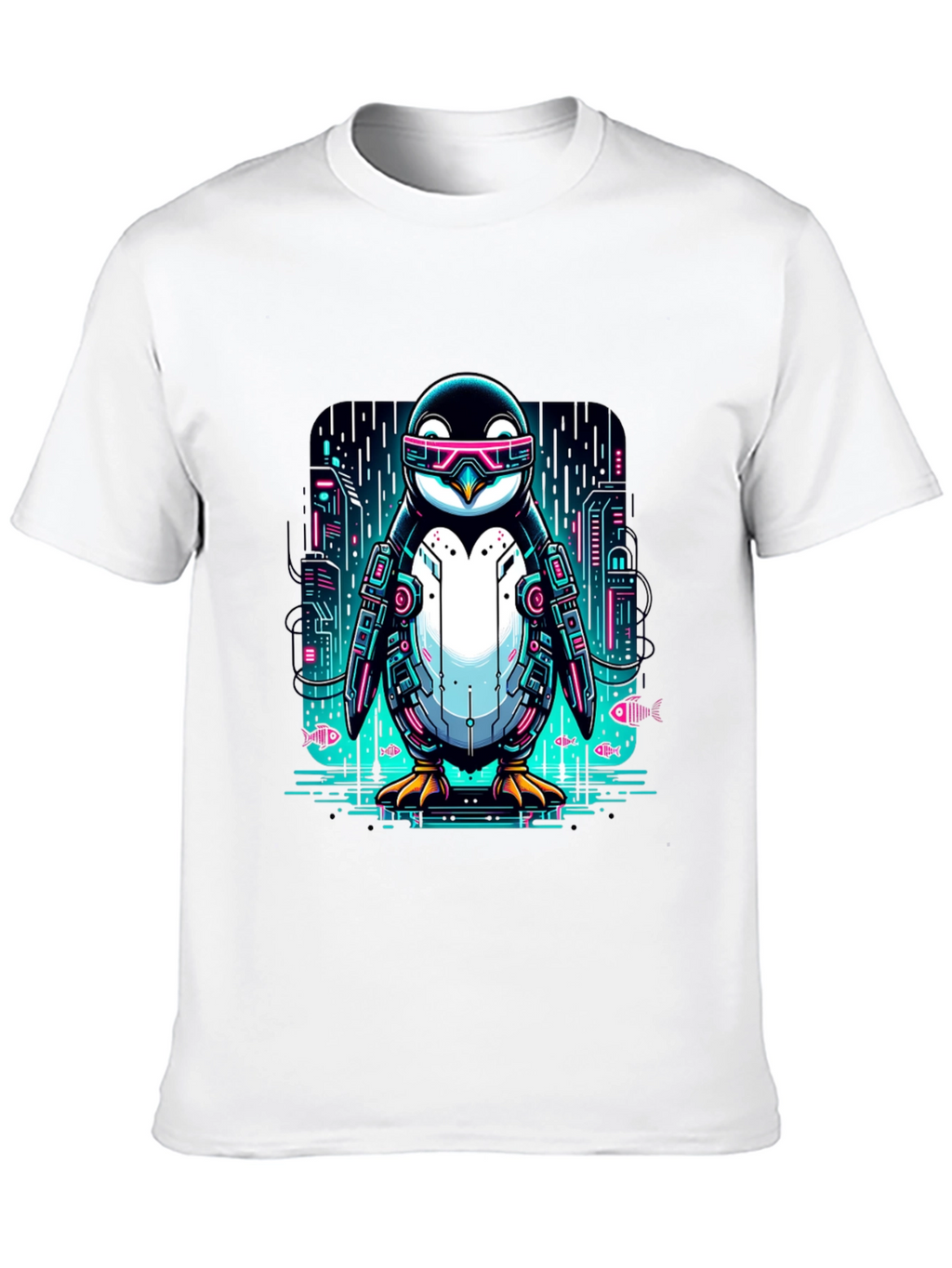 Cyber Penguin T-Shirt: Futuristic Style