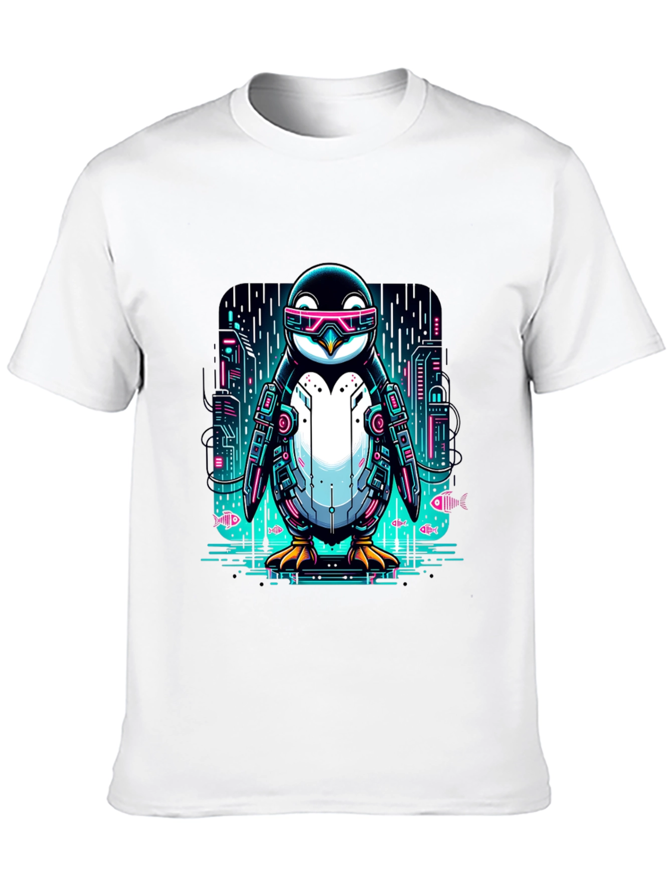 Cyber Penguin T-Shirt: Futuristic Style