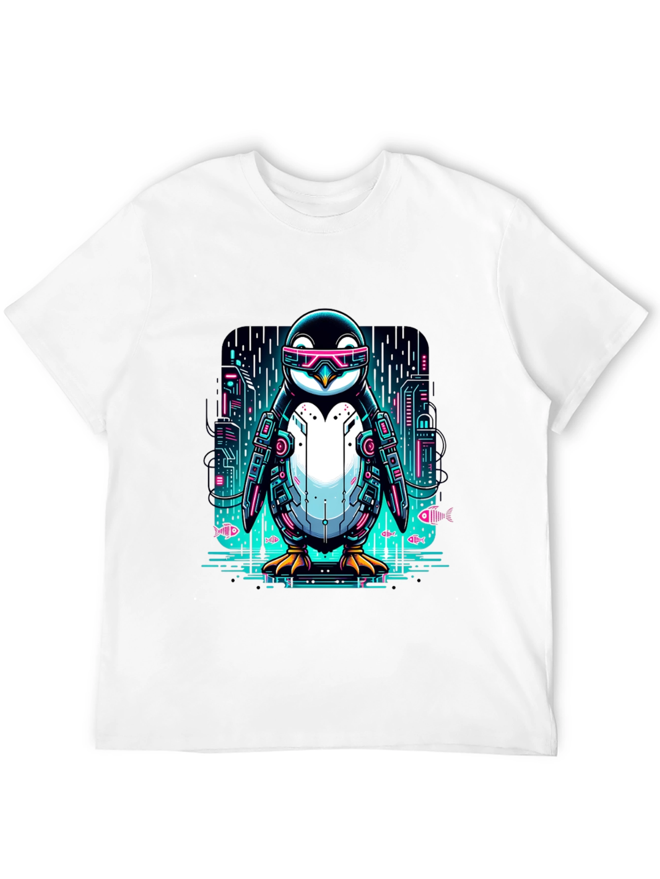 Cyber Penguin T-Shirt: Futuristic Style