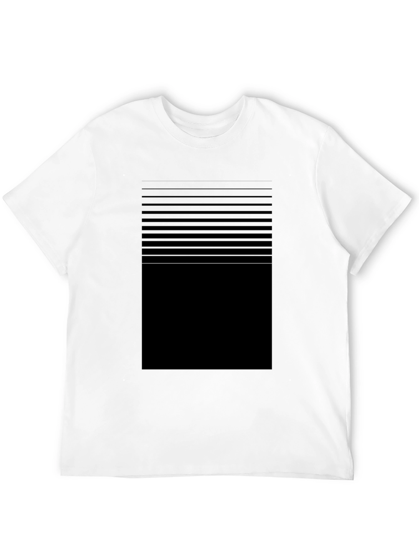 Modern Striped Graphic Black T-Shirt