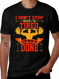 Workout Motivation T-Shirt - Dont Stop When Tired
