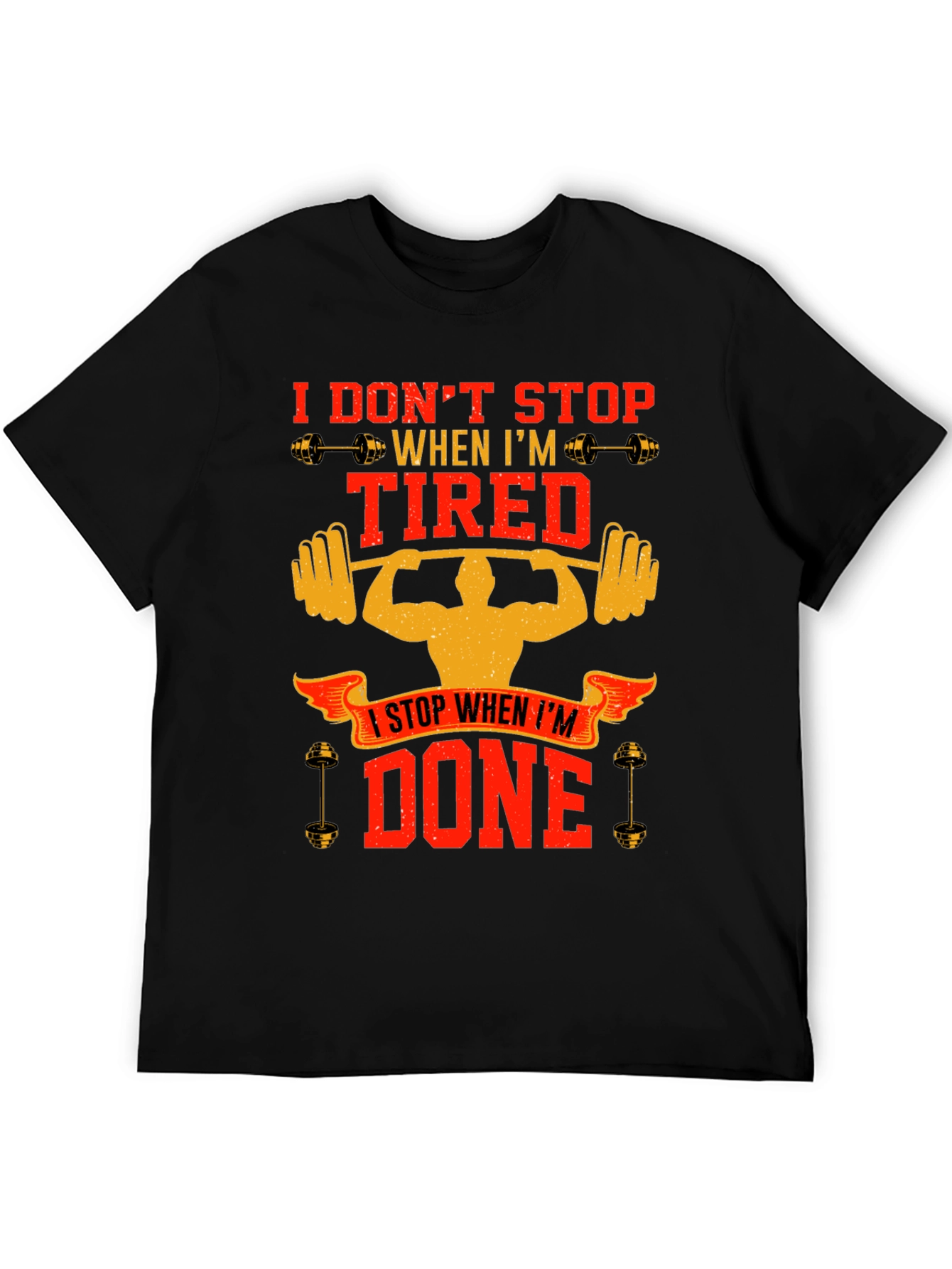 Workout Motivation T-Shirt - Dont Stop When Tired