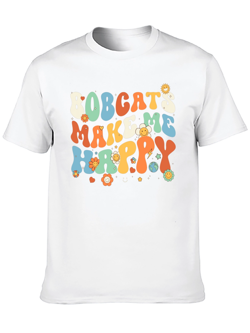 Bobcats Make Me Happy Retro T-Shirt