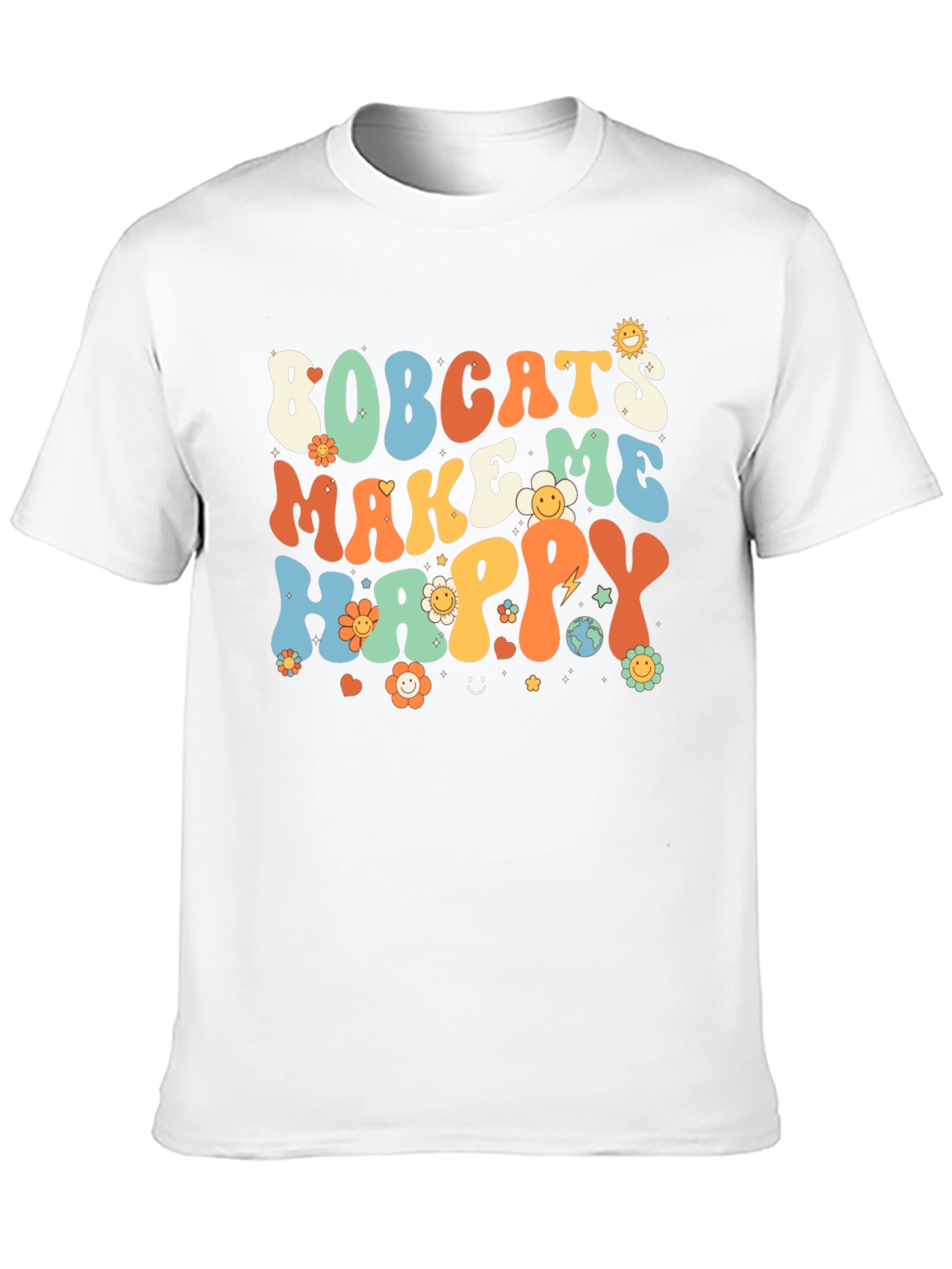 Bobcats Make Me Happy Retro T-Shirt
