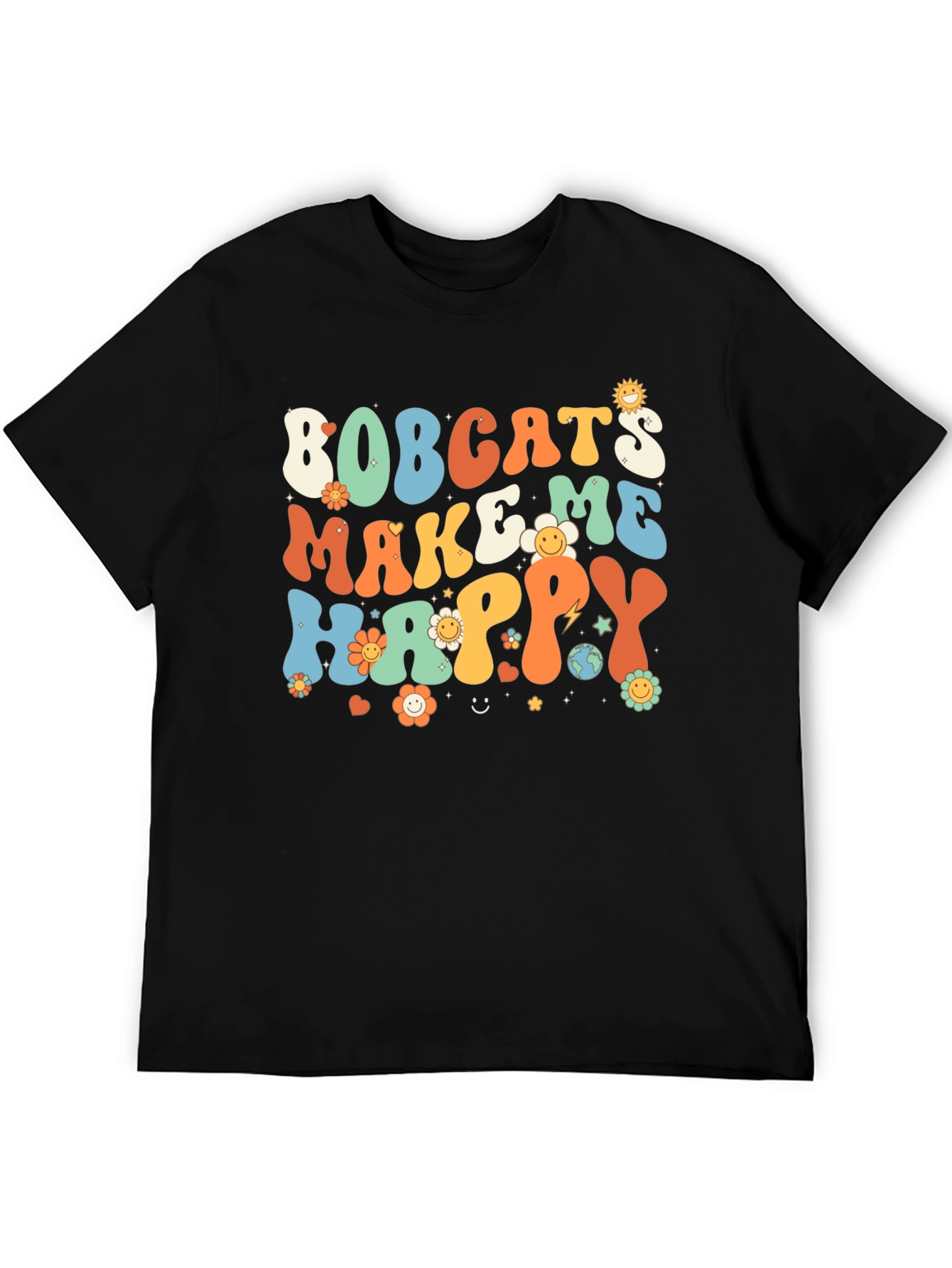 Bobcats Make Me Happy Retro T-Shirt