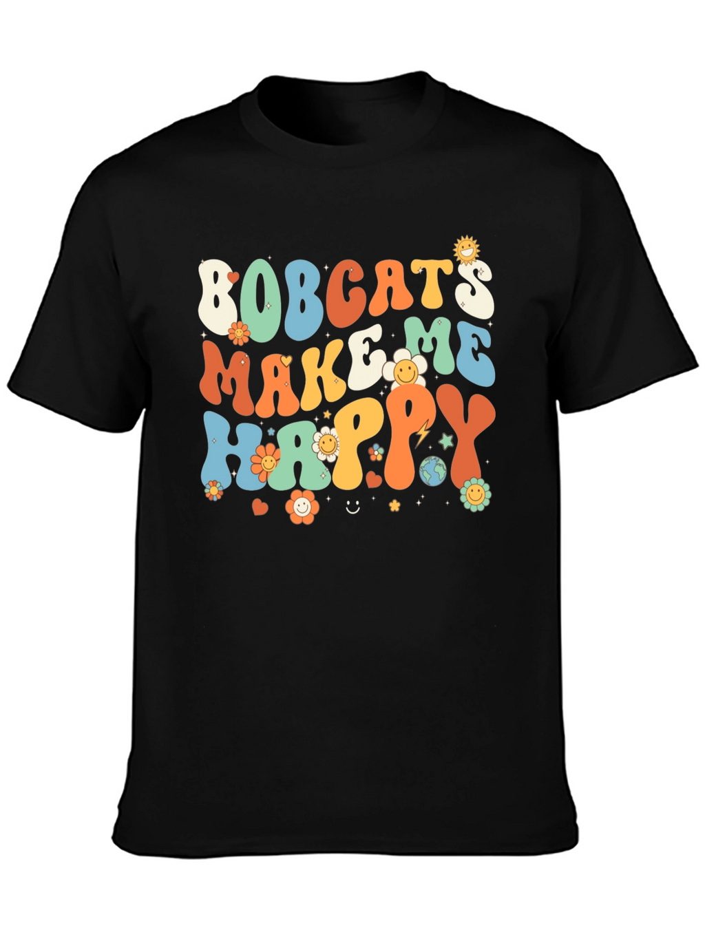 Bobcats Make Me Happy Retro T-Shirt