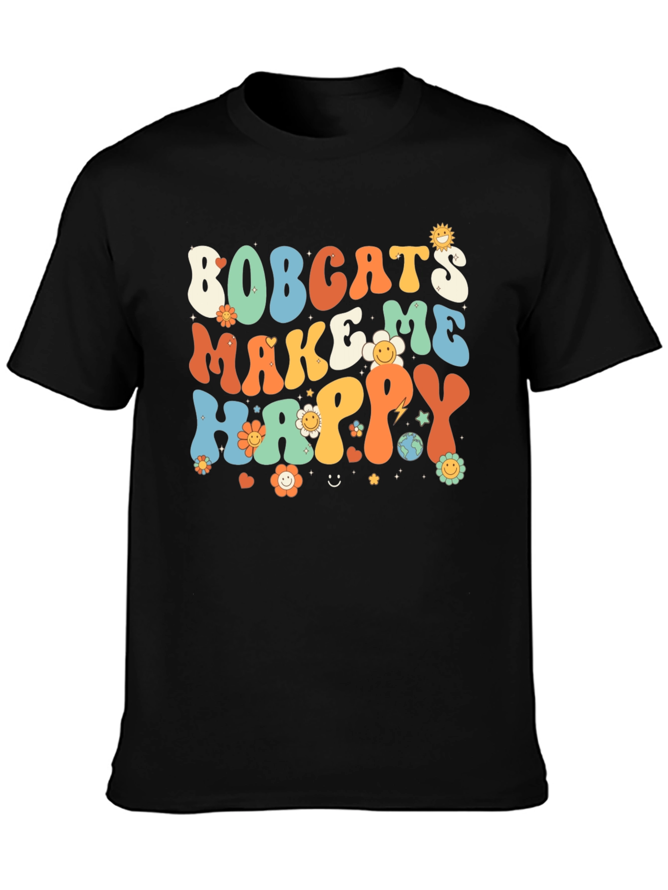 Bobcats Make Me Happy Retro T-Shirt