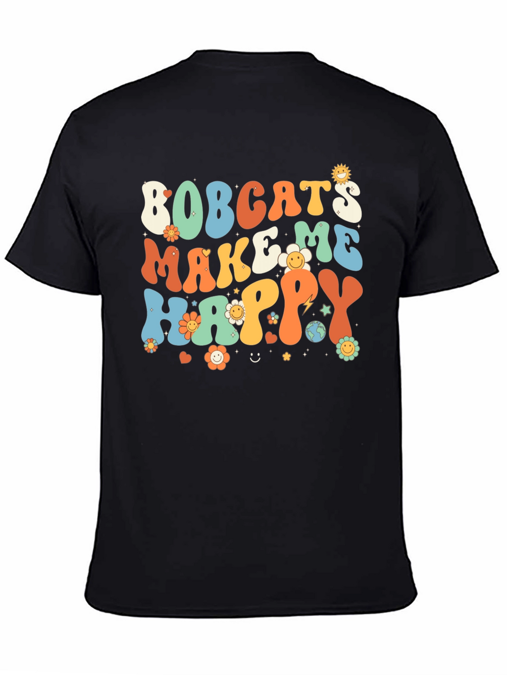Bobcats Make Me Happy Retro T-Shirt
