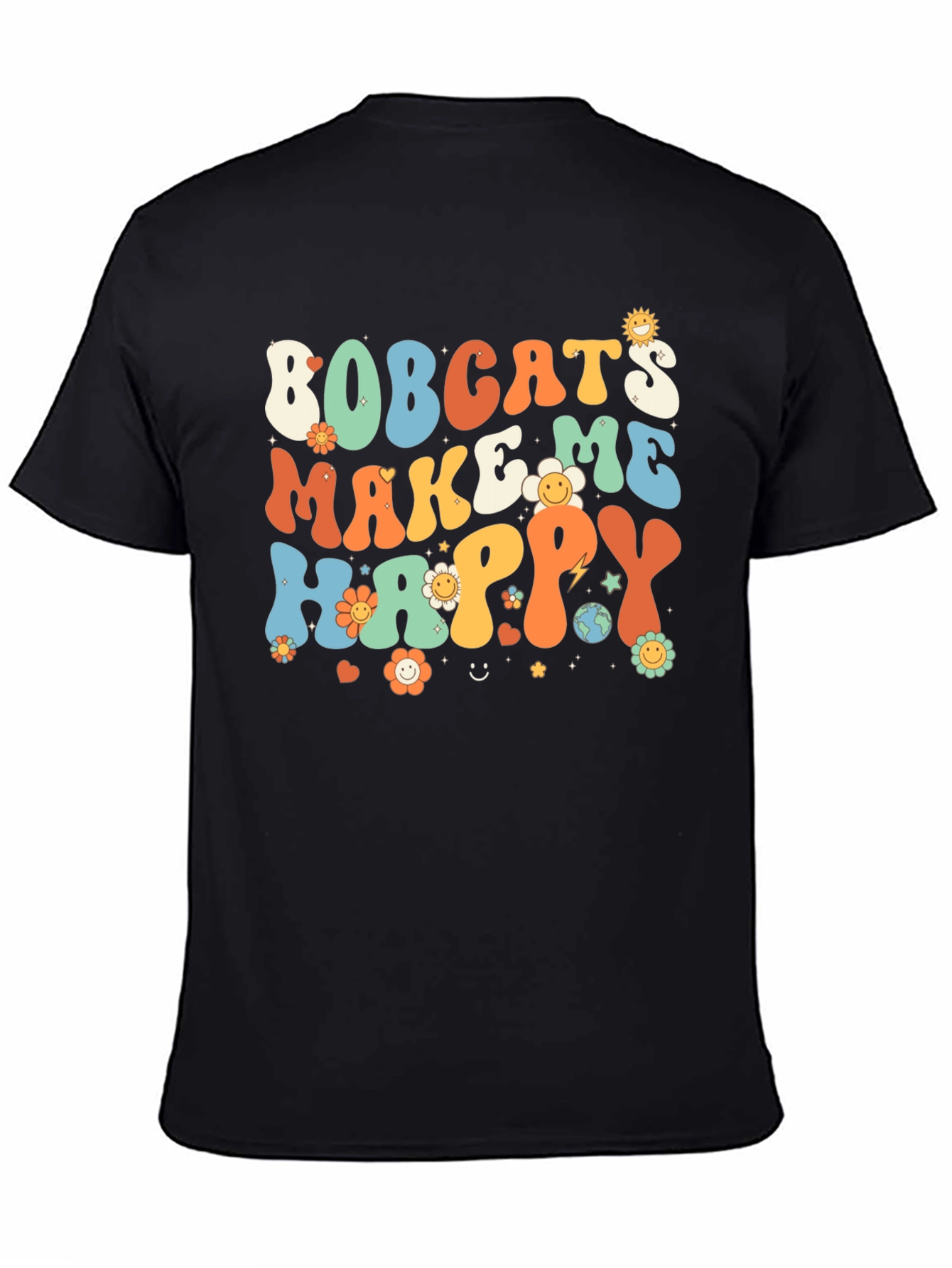 Bobcats Make Me Happy Retro T-Shirt